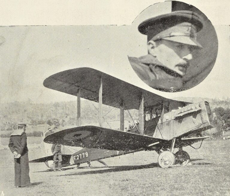 Major Anderson and his DH.9A biplane, at Launceston [Weekly Courier]