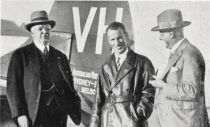 Charles Kingsford Smith, after inaugurating A.N.A. Passenger Service to Western Junction, January 1931 [Weekly Courier]